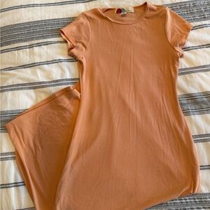 Free People Beach Women Bodycon Maxi Dress SZ S Terracotta Orange Stretch